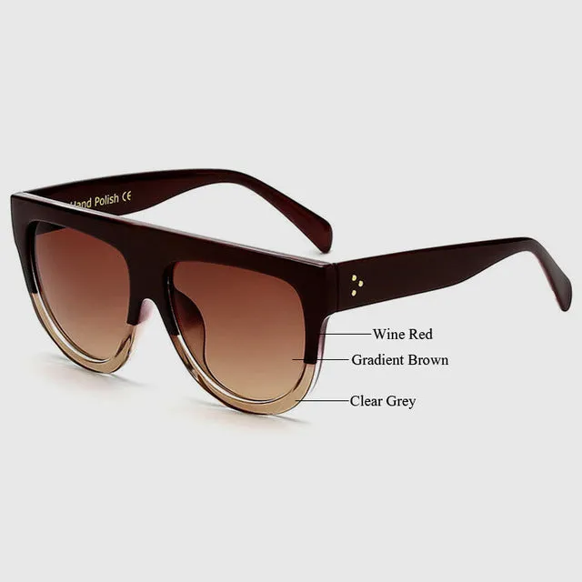 MADELINY New Fashion Sunglasses Women High Quality Acetate Top Flat Shield Shape Sun Glasses Vintage Cat Eye Eyewear MA101