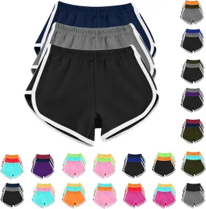 maisdgop Yoga Shorts for Women 3 Pack High Waisted Running Shorts Trendy Workout Dolphin Shorts Casual Summer Biker Shorts