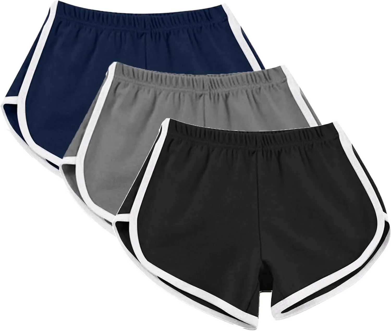 maisdgop Yoga Shorts for Women 3 Pack High Waisted Running Shorts Trendy Workout Dolphin Shorts Casual Summer Biker Shorts