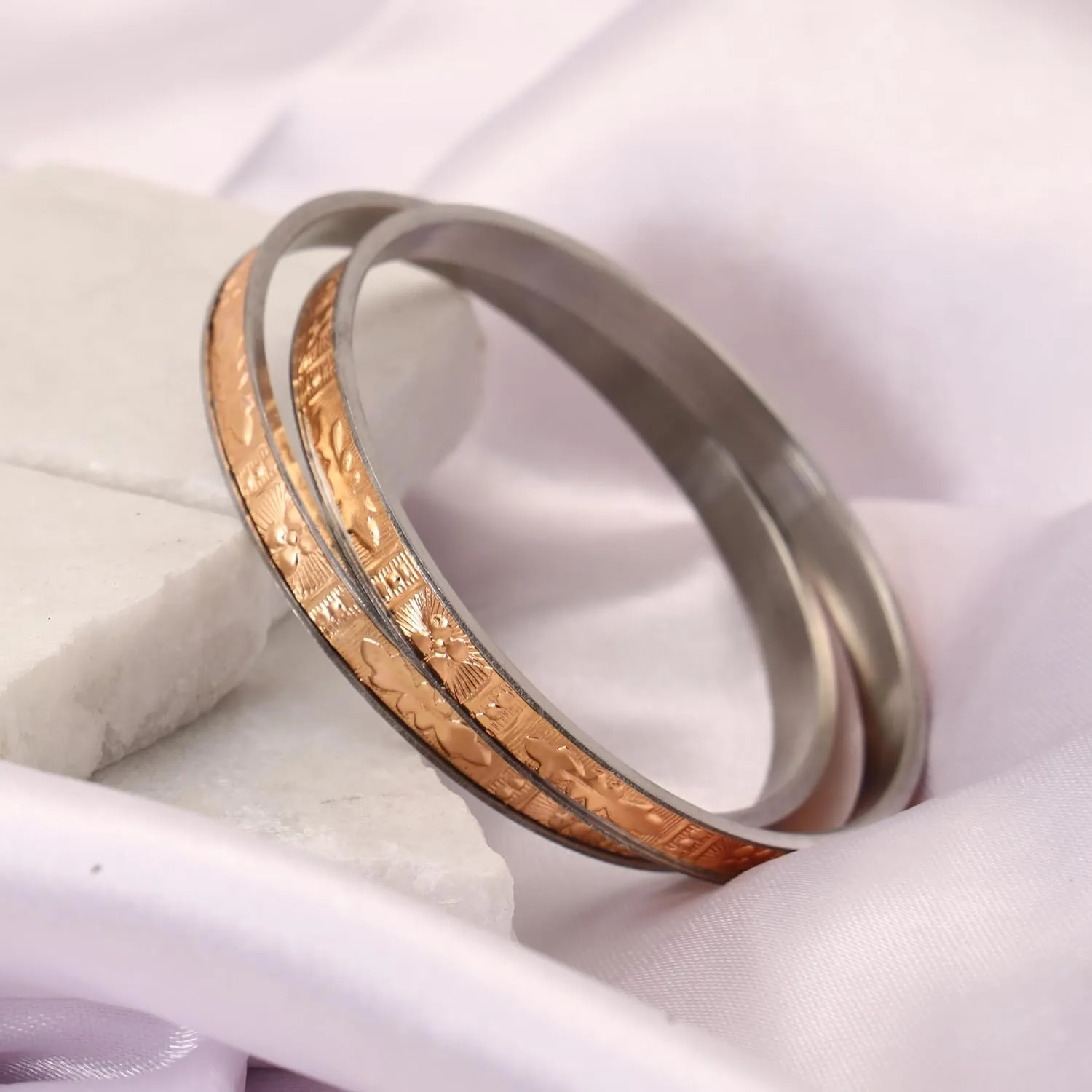 Meenakshi imitation Handcrafted Bollywood Indian Micro Gold Plated Bangali Noa Bangles Set of 2 Designer Traditional Jewelry Bangle Bracelets For Women