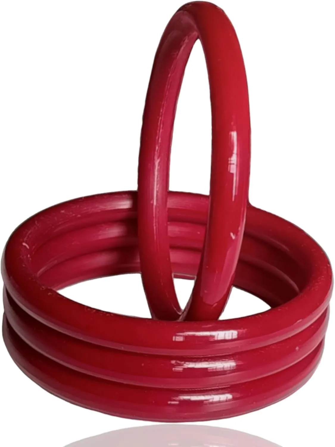Meenakshi imitation Set of 4 Plastic Red Shakha Pola Bangles For Women Festival Wear Bracelet
