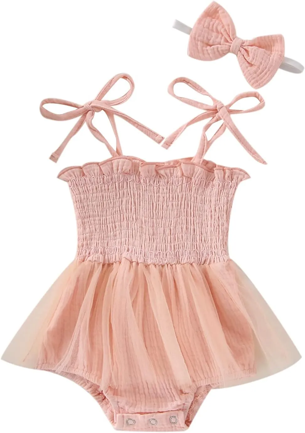 Meihuida Newborn Baby Girl Sleeveless Rompers Summer Clothes Cotton Bodysuit with Headband