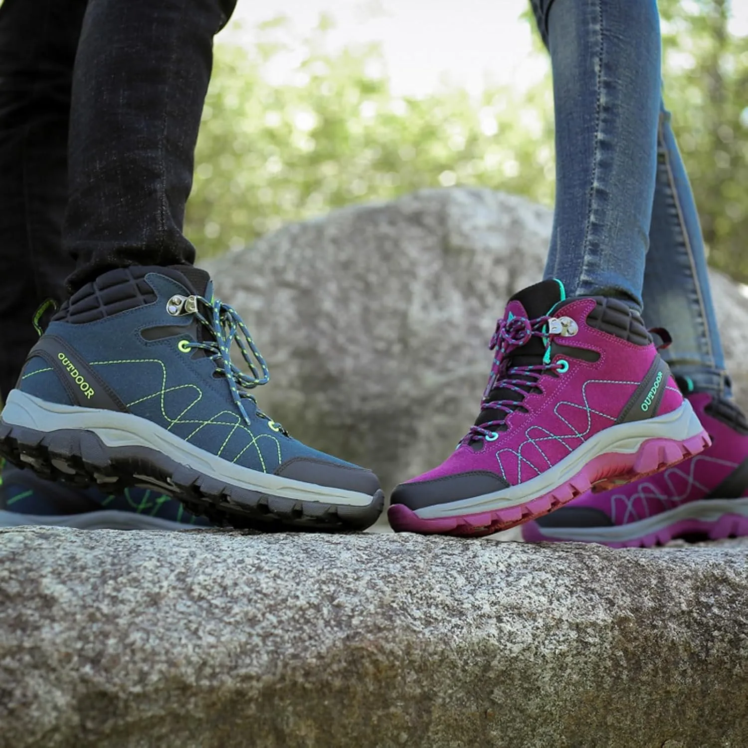 Men Shoes Couple Hiking Shoes Fashion Thick Sole Outdoor Mountaineering Sneakers Lightweight Walking Boots Men