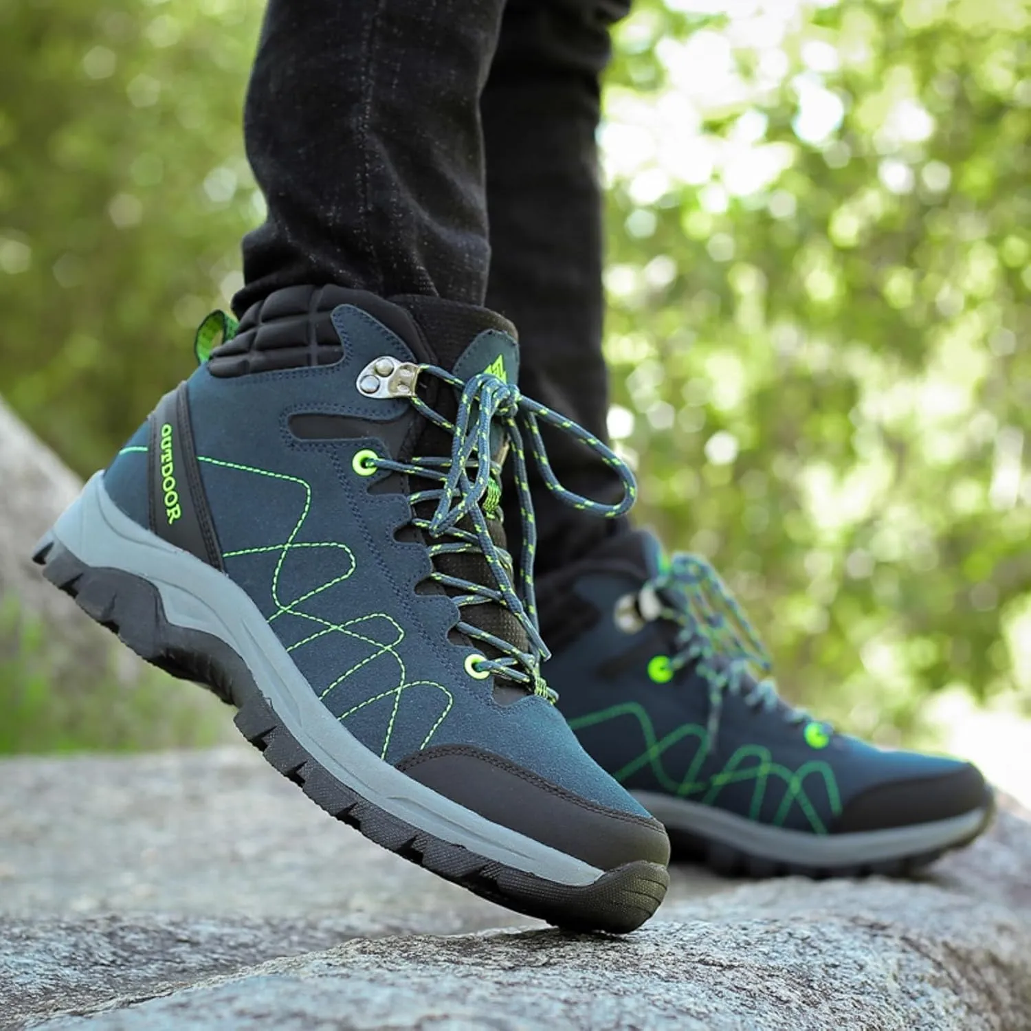 Men Shoes Couple Hiking Shoes Fashion Thick Sole Outdoor Mountaineering Sneakers Lightweight Walking Boots Men