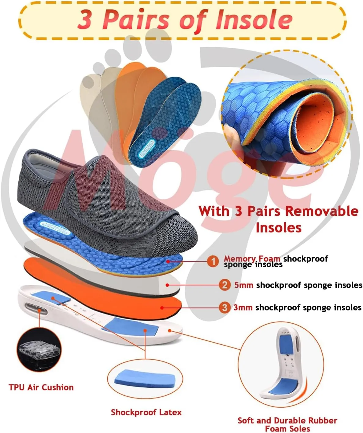 Mens Extra Wide Trainers Outdoor Trainers Men Comfortable Loafers Lightweight Comfortable Walking Shoes Breathable Running Sneakers for Plantar Fasciitis Flat Feet