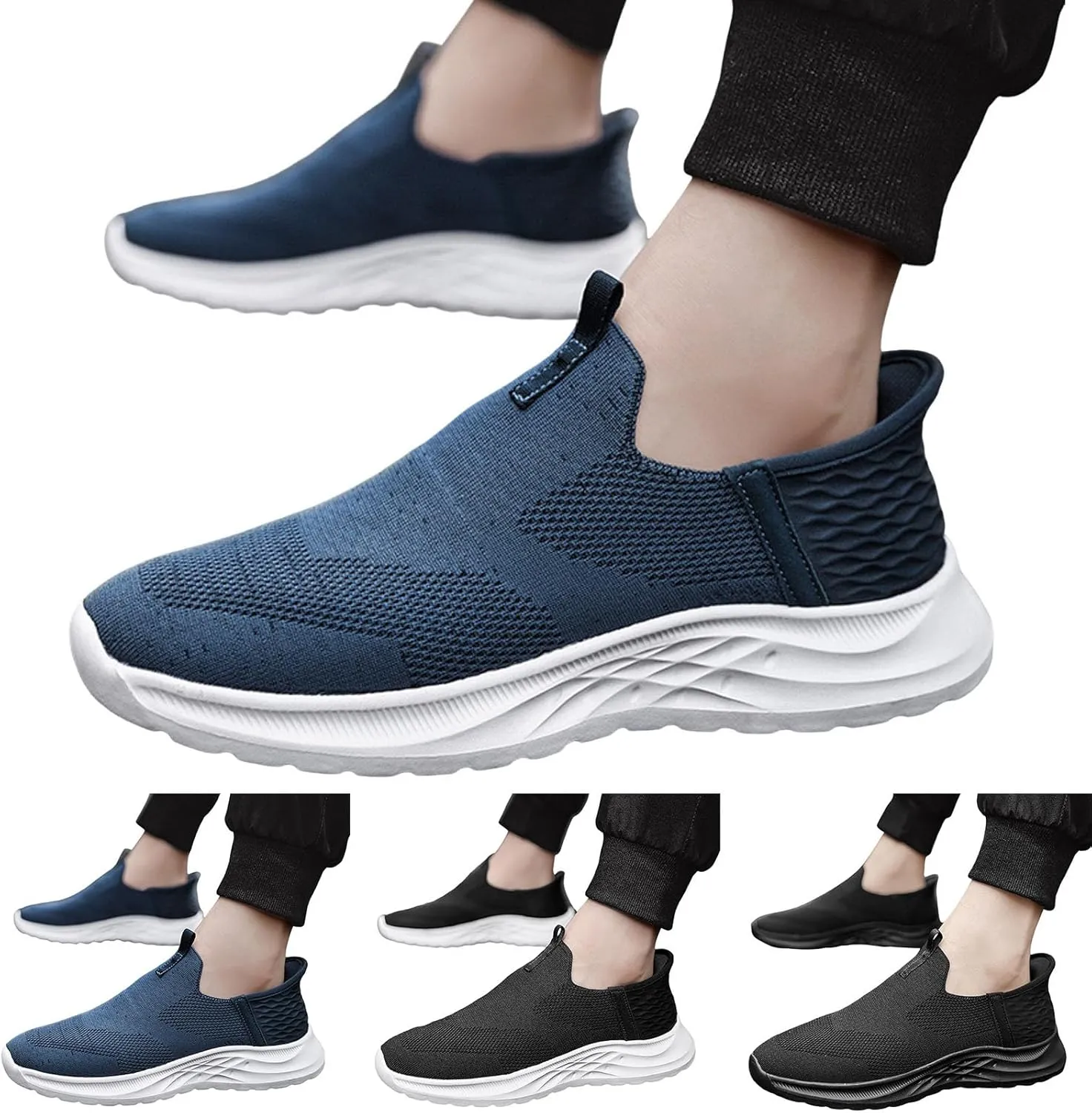 Men's Fashion Sneakers Mens Athletic Shoes Slip on Shoe for Men Sneaker for Men Lightweight Mesh Sneaker
