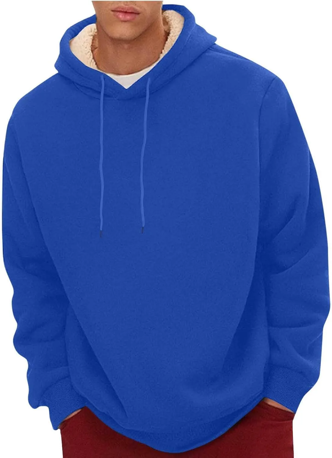 Men's Fleece Lined Hoodies Pullover Winter Warm Fuzzy Sherpa Heavyweight Hoodie Thick Thermal Hooded Sweatshirts