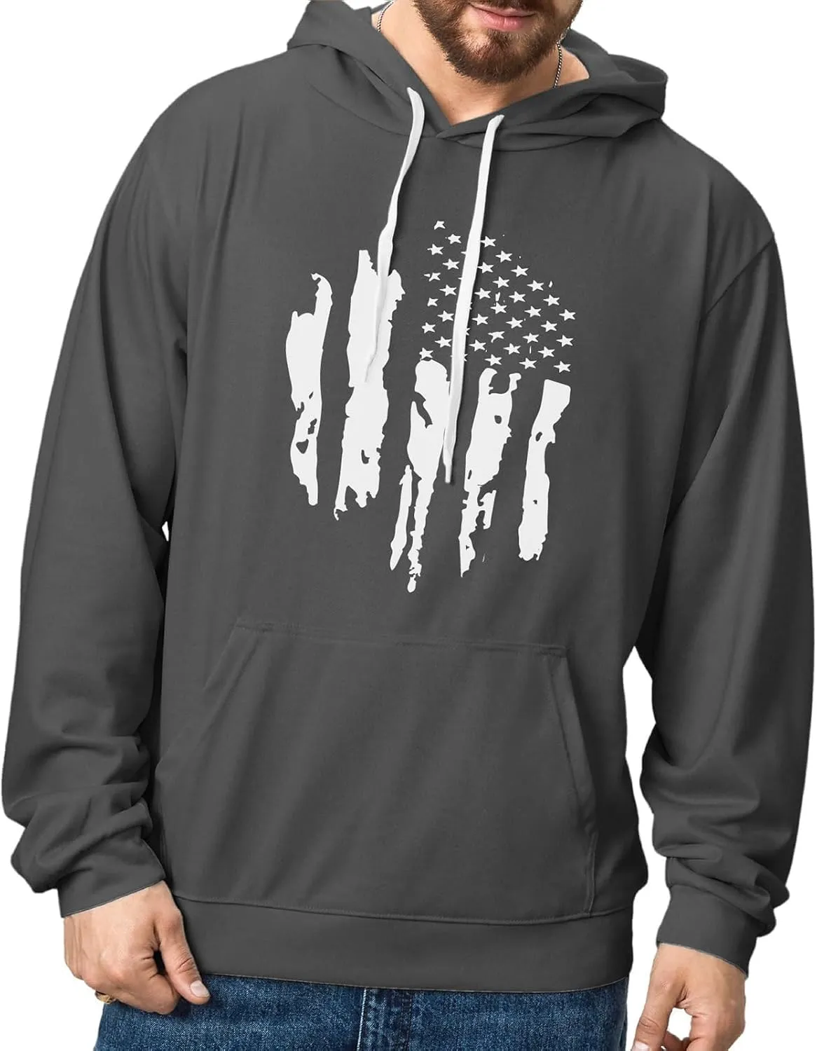 Men's Graphic Big and Tall Hoodie: Lightweight Heated Designer Sweatshirt Casaul Flannel Pullover