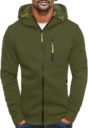 Mens Hoodies Pullover Oversized Long Sleeve Full Zip up Hooded Sweatshirt Drawstring Casual Jacket Sweater Fall