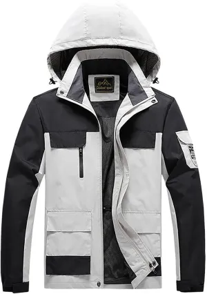 Men's Lightweight Windbreaker Rain Jacket Coat with Hood for Hiking Fishing Activewear Comforable Casual Windbreakers
