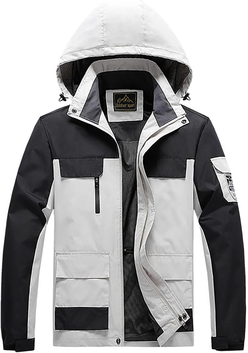 Men's Lightweight Windbreaker Rain Jacket Coat with Hood for Hiking Fishing Activewear Comforable Casual Windbreakers