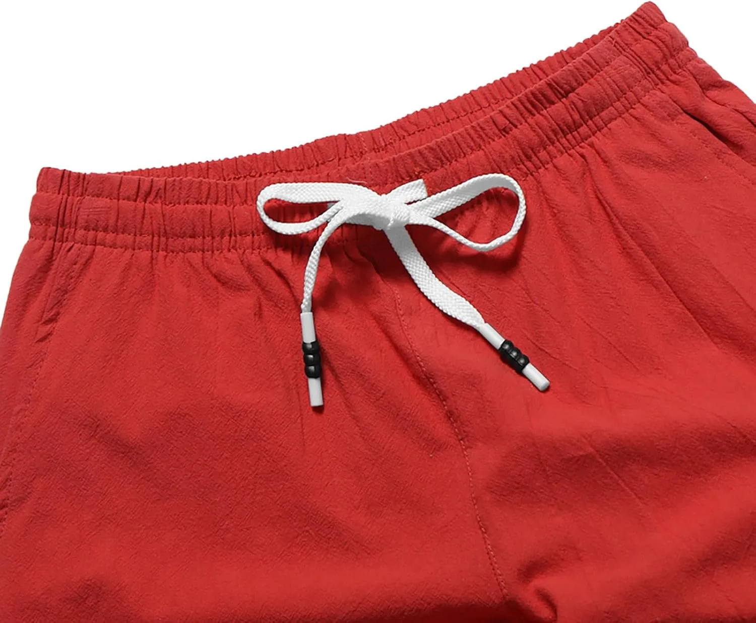 Men's Linen Shorts 2024 Summer Beach Shorts Sweat Shorts Casual Drawstring Lounge Athletic Shorts Comfy Elastic Running Short