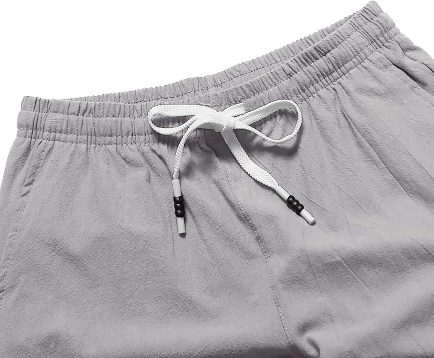 Men's Linen Shorts 2024 Summer Beach Shorts Sweat Shorts Casual Drawstring Lounge Athletic Shorts Comfy Elastic Running Short