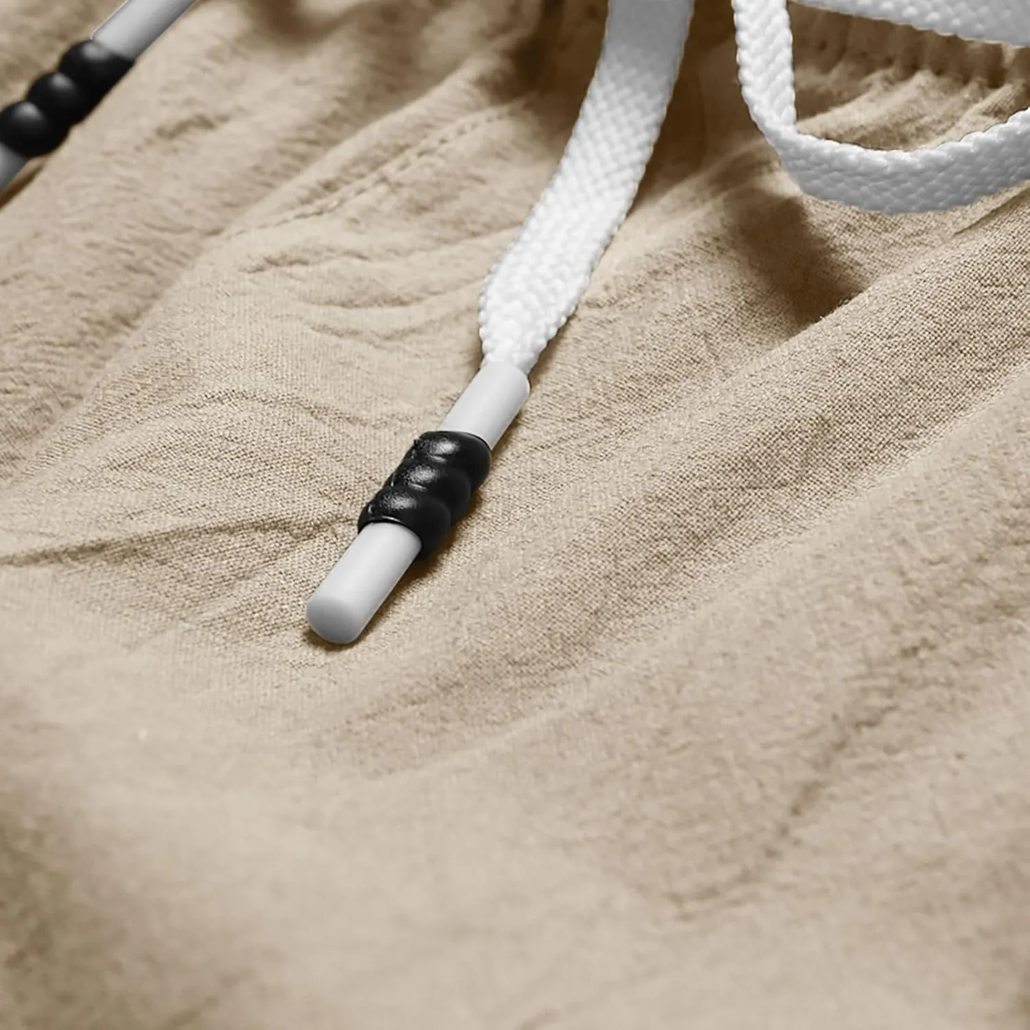Men's Linen Shorts 2024 Summer Beach Shorts Sweat Shorts Casual Drawstring Lounge Athletic Shorts Comfy Elastic Running Short