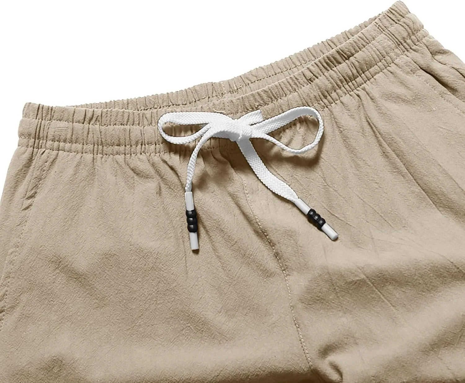 Men's Linen Shorts 2024 Summer Beach Shorts Sweat Shorts Casual Drawstring Lounge Athletic Shorts Comfy Elastic Running Short