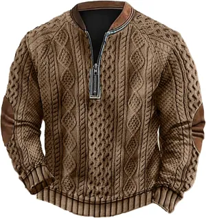 Men's Loose Fit Midweight Sweatshirt Zipper Long Sleeved Hoodie Heavyweight Full-Zip Sweatshirt Hoodie For Men