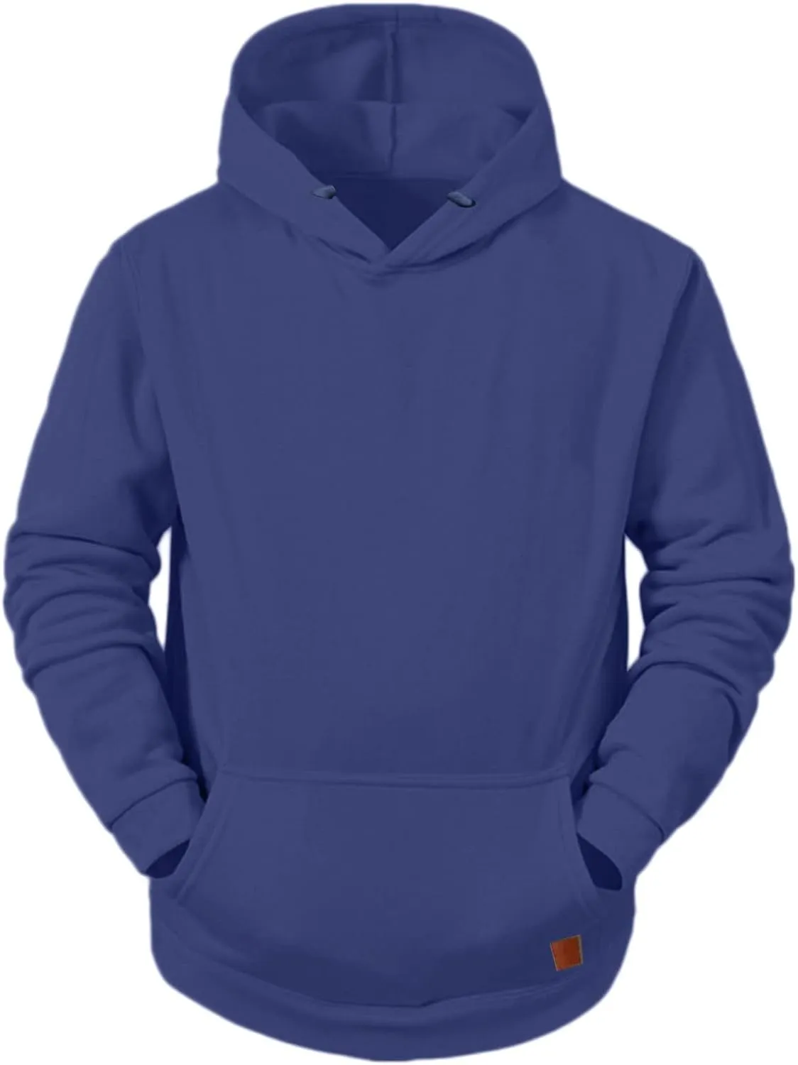 Mens Oversized Hoodies Pullover Solid Vintage Long Sleeve Sweatshirt Heavyweight Baggy Streetwear Top Athletic