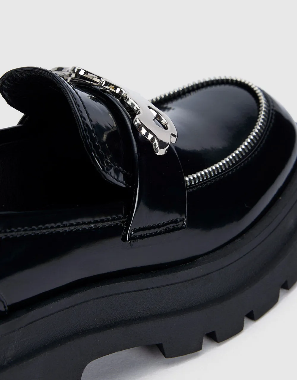 Metallic Detail Loafers