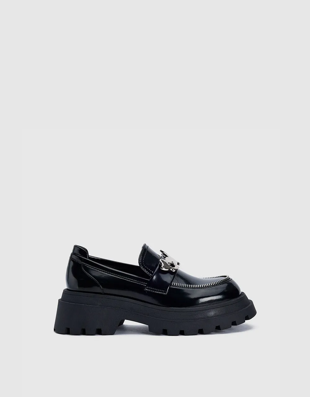 Metallic Detail Loafers