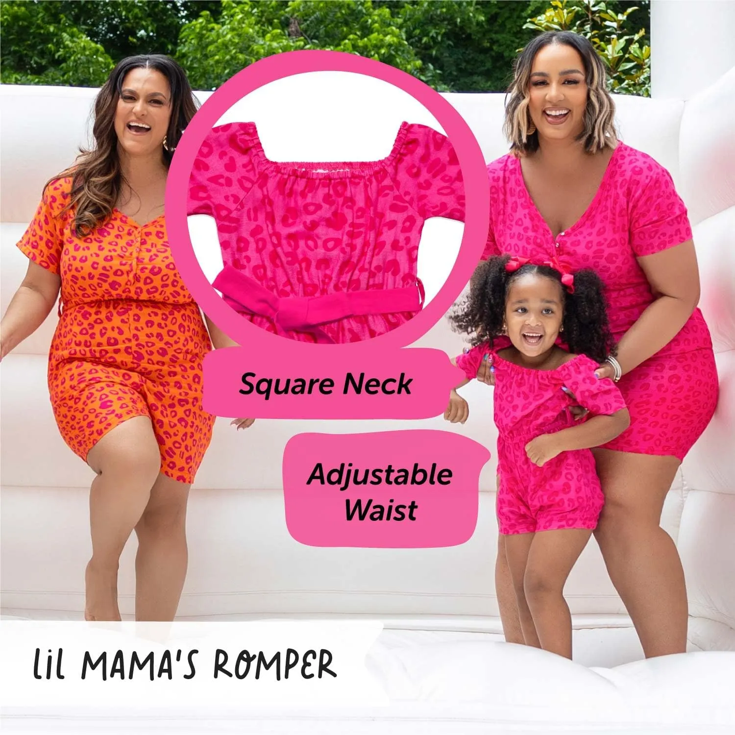 Mommy and Me Romper Short Sleeves Matching Outfits Mother Daughter Cute Jumpsuits Vacation Photoshoot Occasions