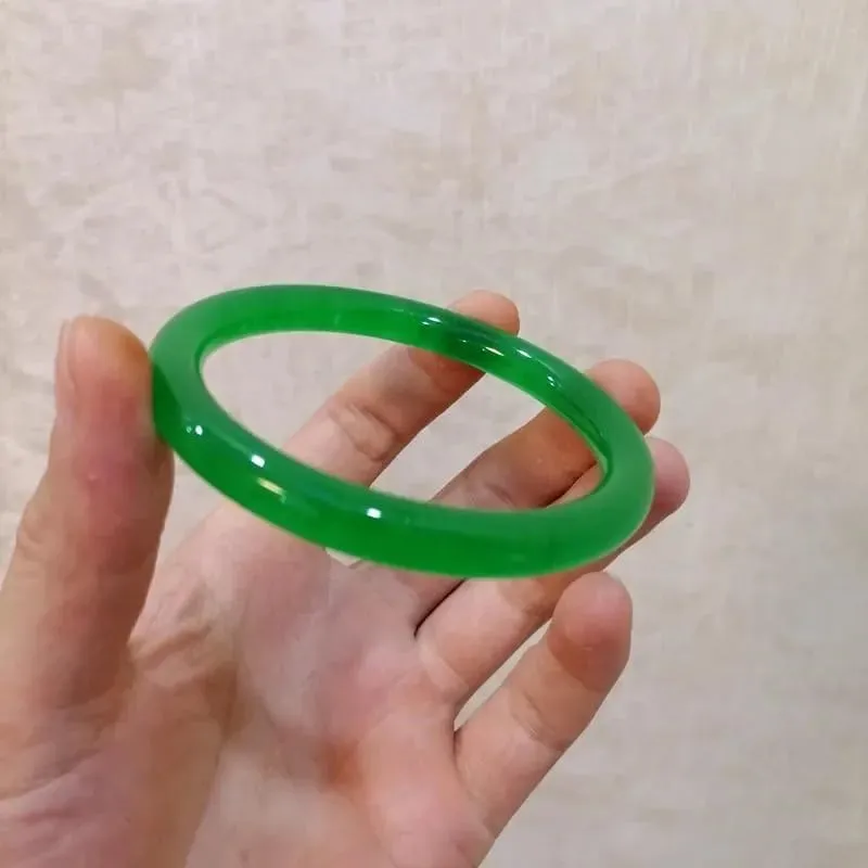 Natural Jade Bangle- Thin Green Jade Bangle From Myanmar Bangle Jewelry