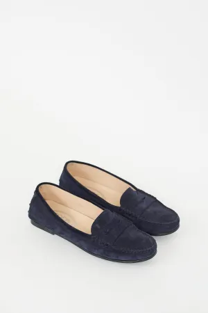 Navy Suede Driving Loafer