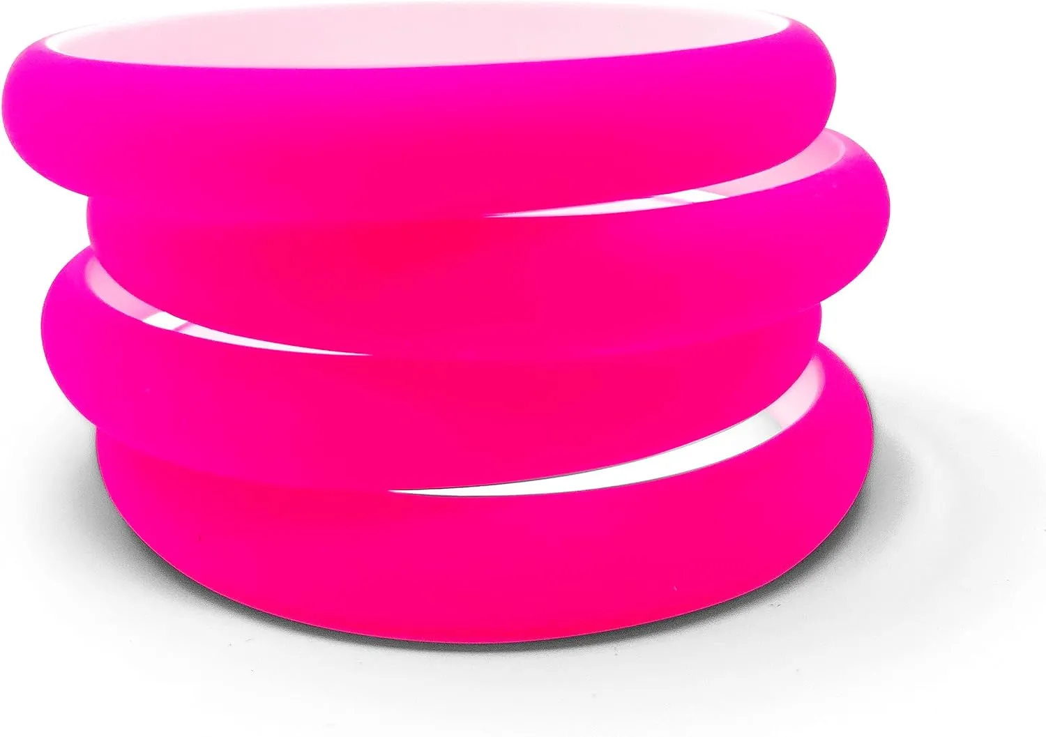 NEON NATION 4 Pack Thin 1/2 Inch Fluorescent Bright Neon Colored Matt Finish 80s Style Bangle Bracelets