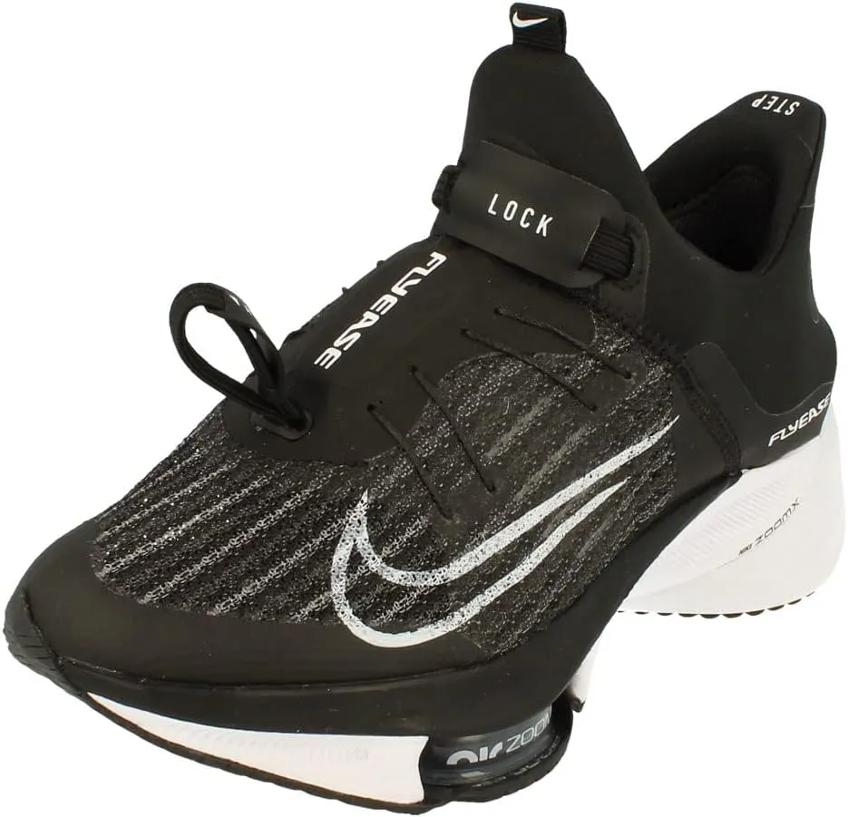 Nike Air Zoom Tempo Next% Flyease Mens Running Trainers CV1889 Sneakers Shoes (UK 5.5 US 6 EU 38.5, Black White 005)