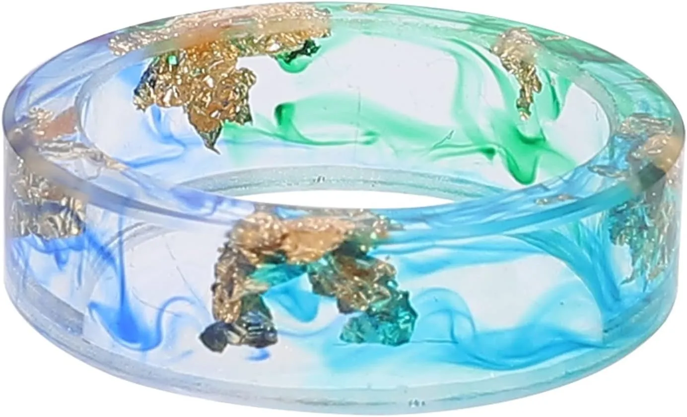 NOLITOY Fashion Accessory Resin Gold Foil Ring Creative Jewelry Ring for Every Occasion