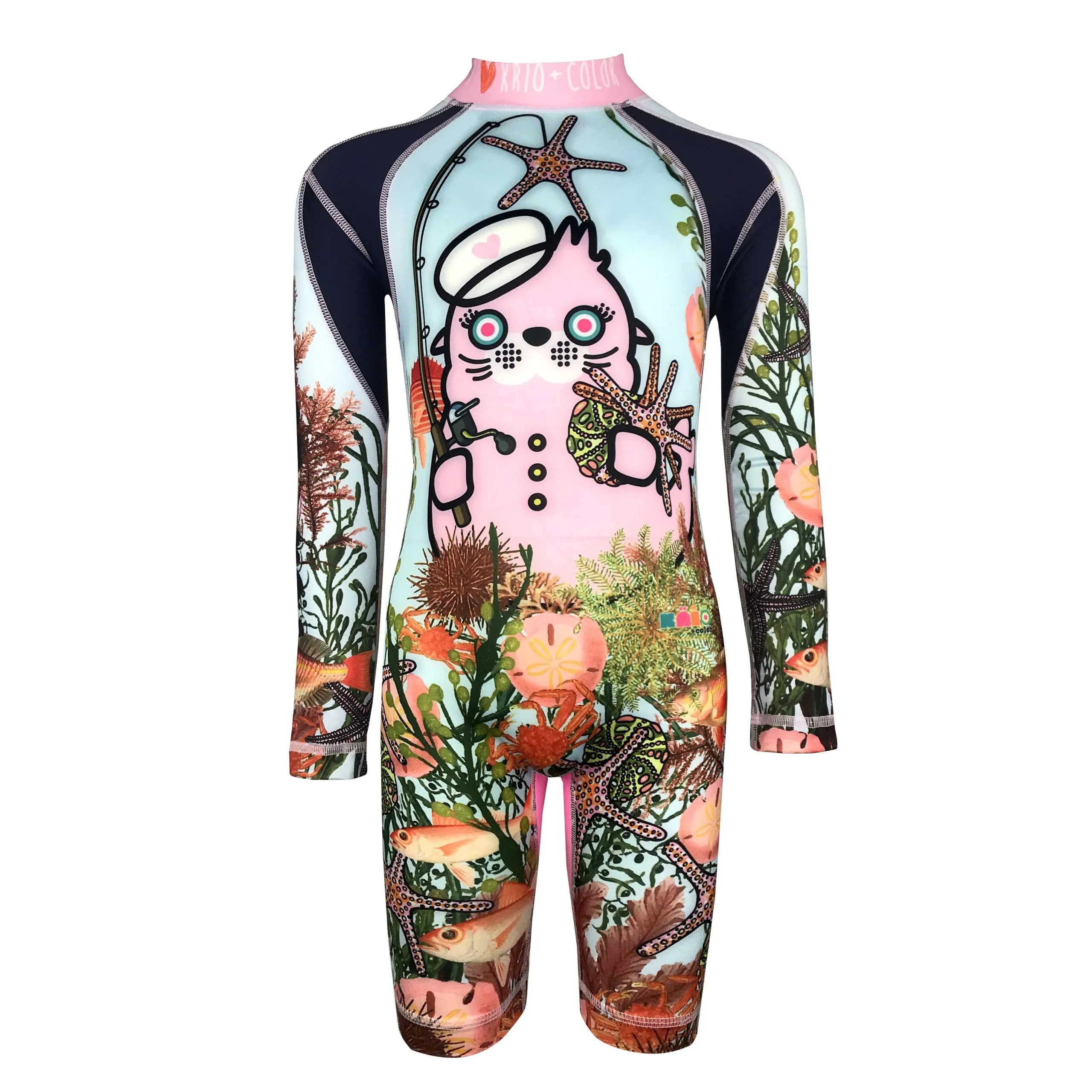 Oceano Sea Lion Girls Long Sleeve Sunsuit