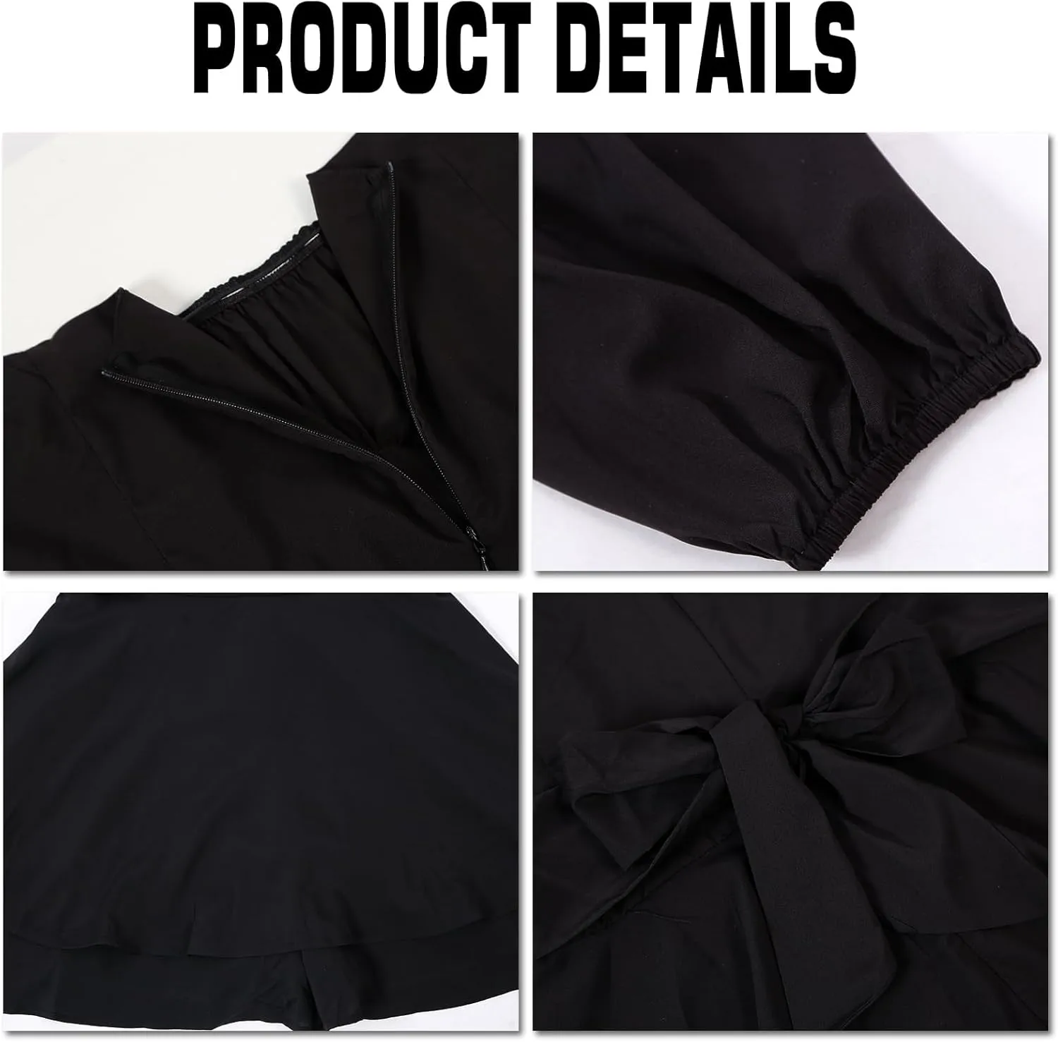 Off the Shoulder Rompers for Women Dressy Short/Long Sleeve Romper Ruffle Layer Back Tie Mini Short Jumpsuits