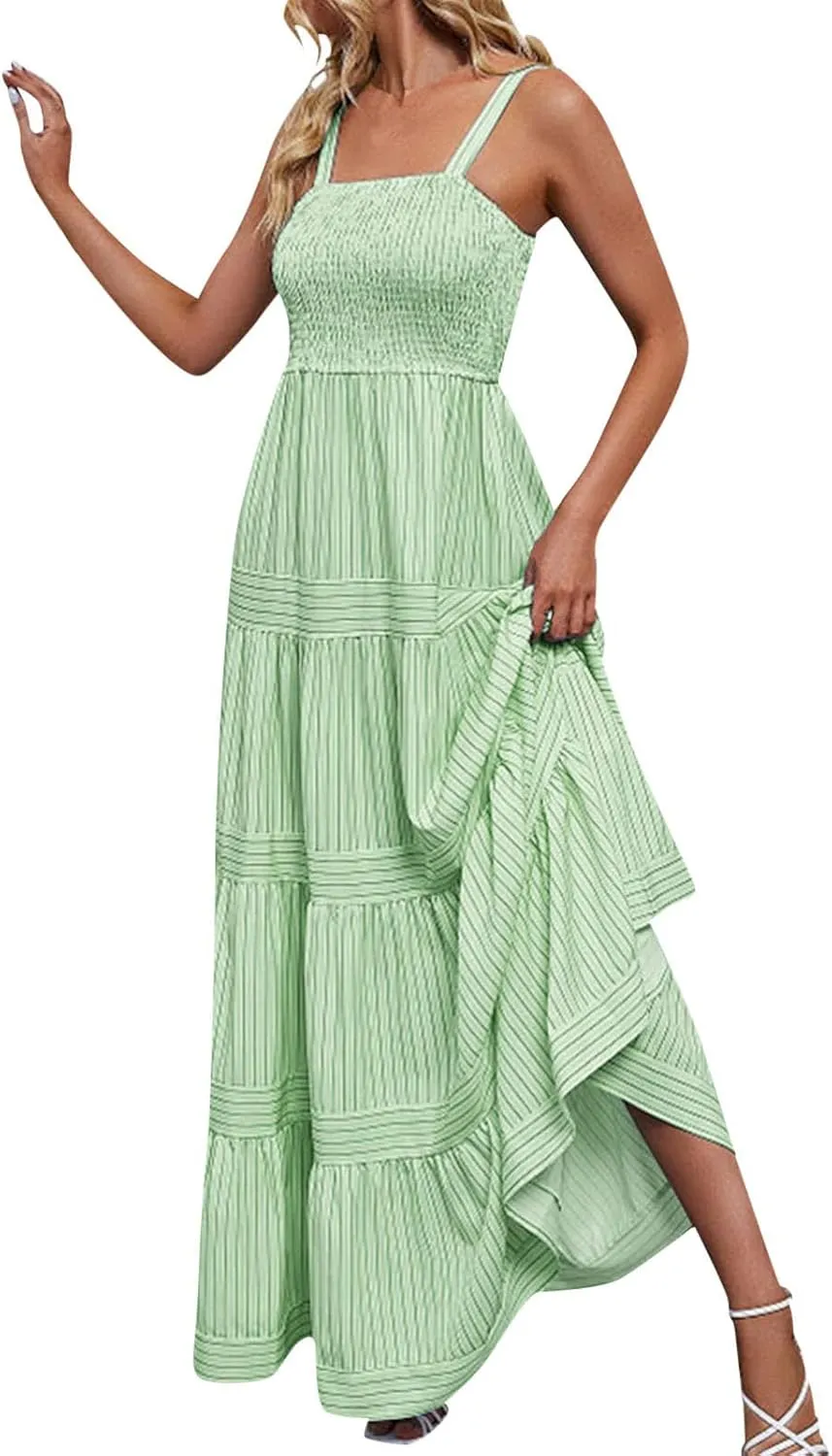 Ollysqiar Dresses Women's 2023 Floral Summer Dress Wrap V Neck Short Sleeve Belted Ruffle Hem A-Line Bohemian Dresses A02 12