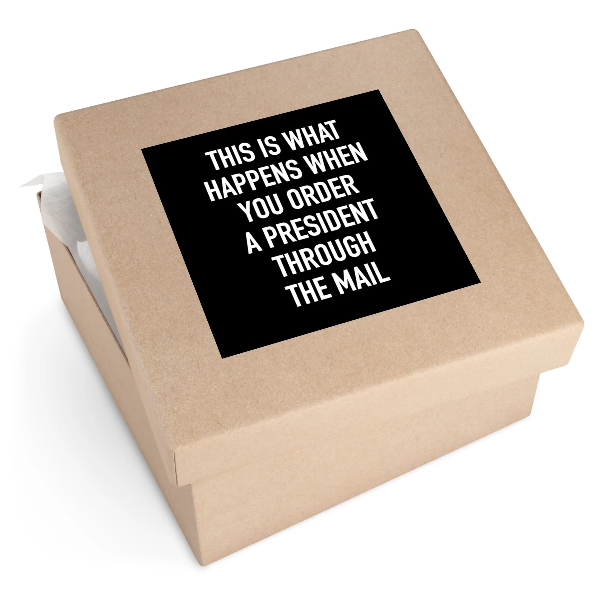 Order A President Through Mail Square Sticker (Indoor\Outdoor)