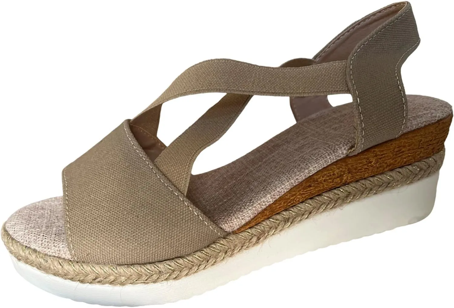 Orthopedic Sandals For Women Women Braided Wedge Platform Sandals Fish Mouth Heels Casual Elastic Strap Dress Flats Slides