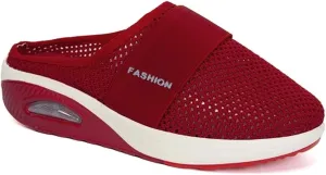 Orthopedic Shoes for Women Air Cushion Slip-on Diabetic Walking Shoes Closed Toe Slippers Breathable Wedge Platform Slipper with Arch Support