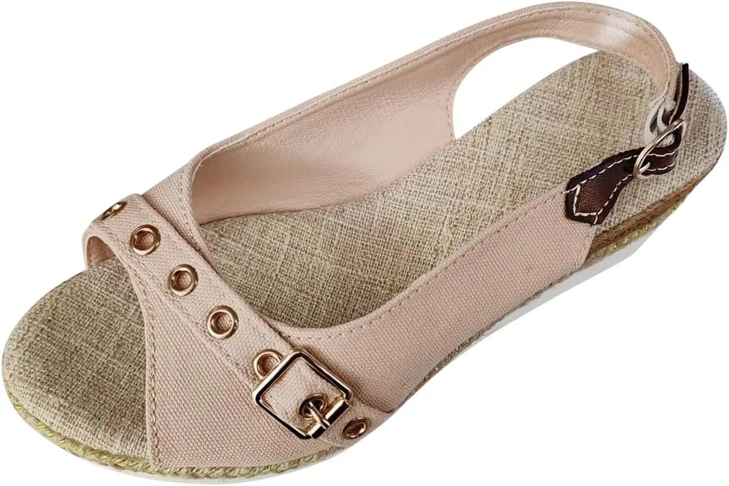 Orthopedic Wedge Sandals for Women Arch Support Trendy Summer Y2K Solid Buckle Cute Dressy Peep Toe Thick Sole Walking Silppers Comfortable Walking Espadrilles Wedges Heels Platform Shoes