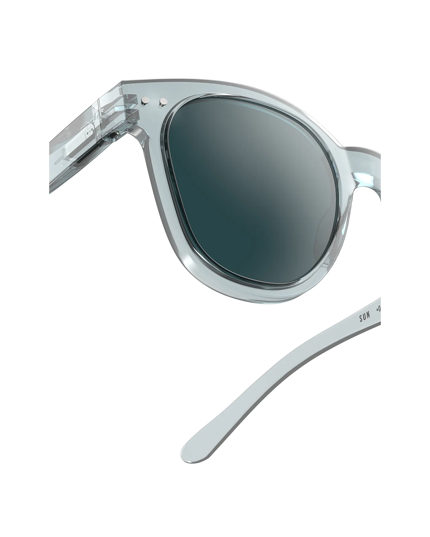 Oversized Frozen Blue Trapeze Sunglasses
