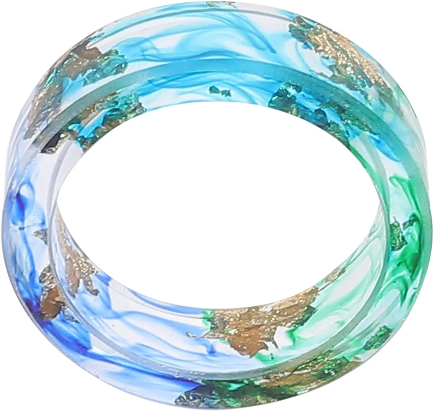PartyKindom 1pc Resin Ring Gold Foil Fashionable Finger Jewelry Safe Material for Daily Wear