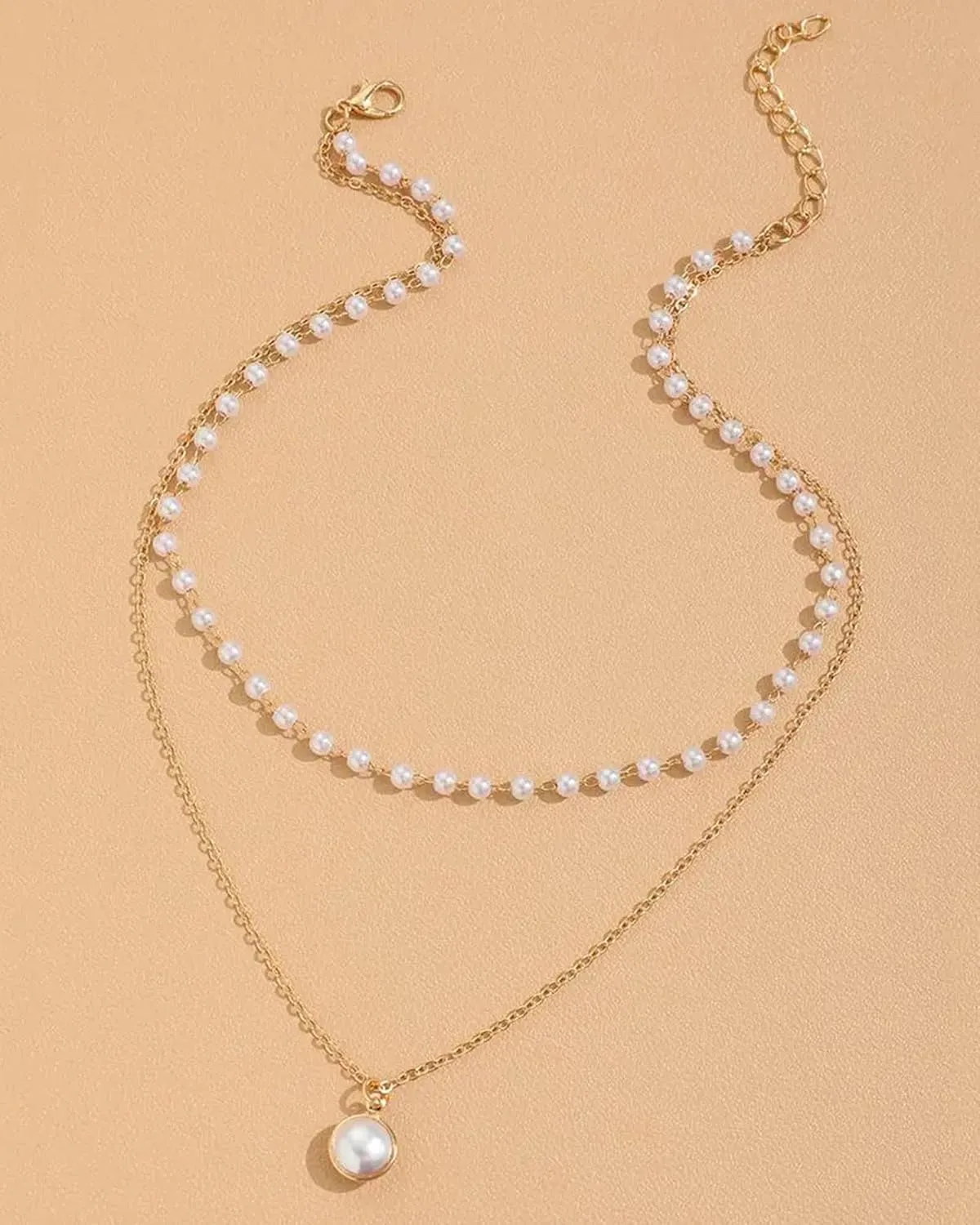 Pearl Necklaces for Women 14k Gold Plated Layered Pearl Necklaces Dainty Pearl Pendant Necklace Freshwater Pearls Choker Necklace Wedding Pearl Necklaces Pearl Jewelry Gifts