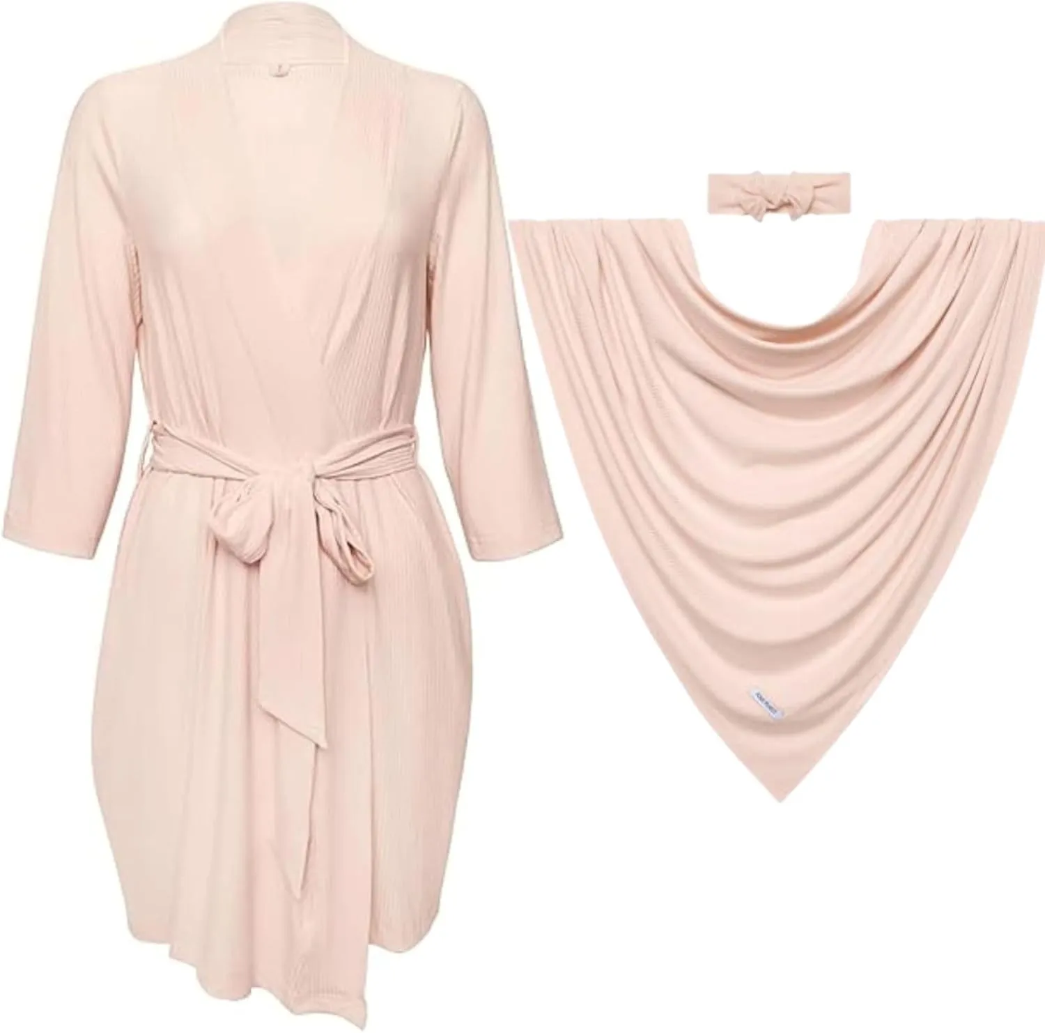 Posh Peanut Mommy and me Hospital Robe and Receiving Blanket Bundle