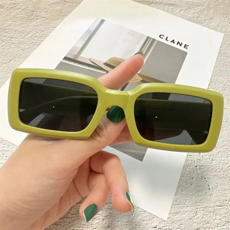 Rectangle Vintage Popular Eyewear Sun Designer Fashion Female Square Retro New Sunglasses