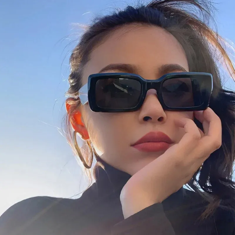 Rectangle Vintage Popular Eyewear Sun Designer Fashion Female Square Retro New Sunglasses