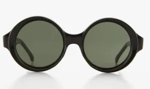 Round Mod Vintage Sunglass with Beveled Frame - Trudy