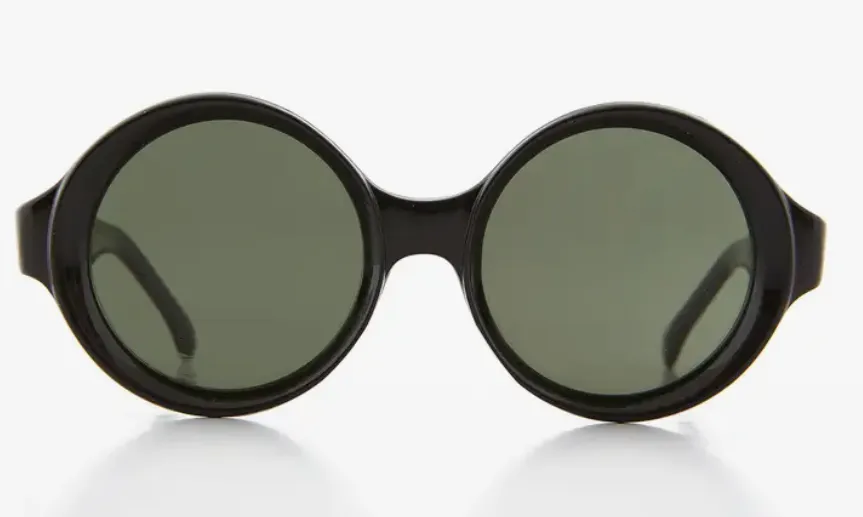 Round Mod Vintage Sunglass with Beveled Frame - Trudy