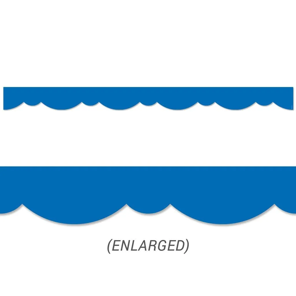 Royal Blue Stylish Scallops Border Trim