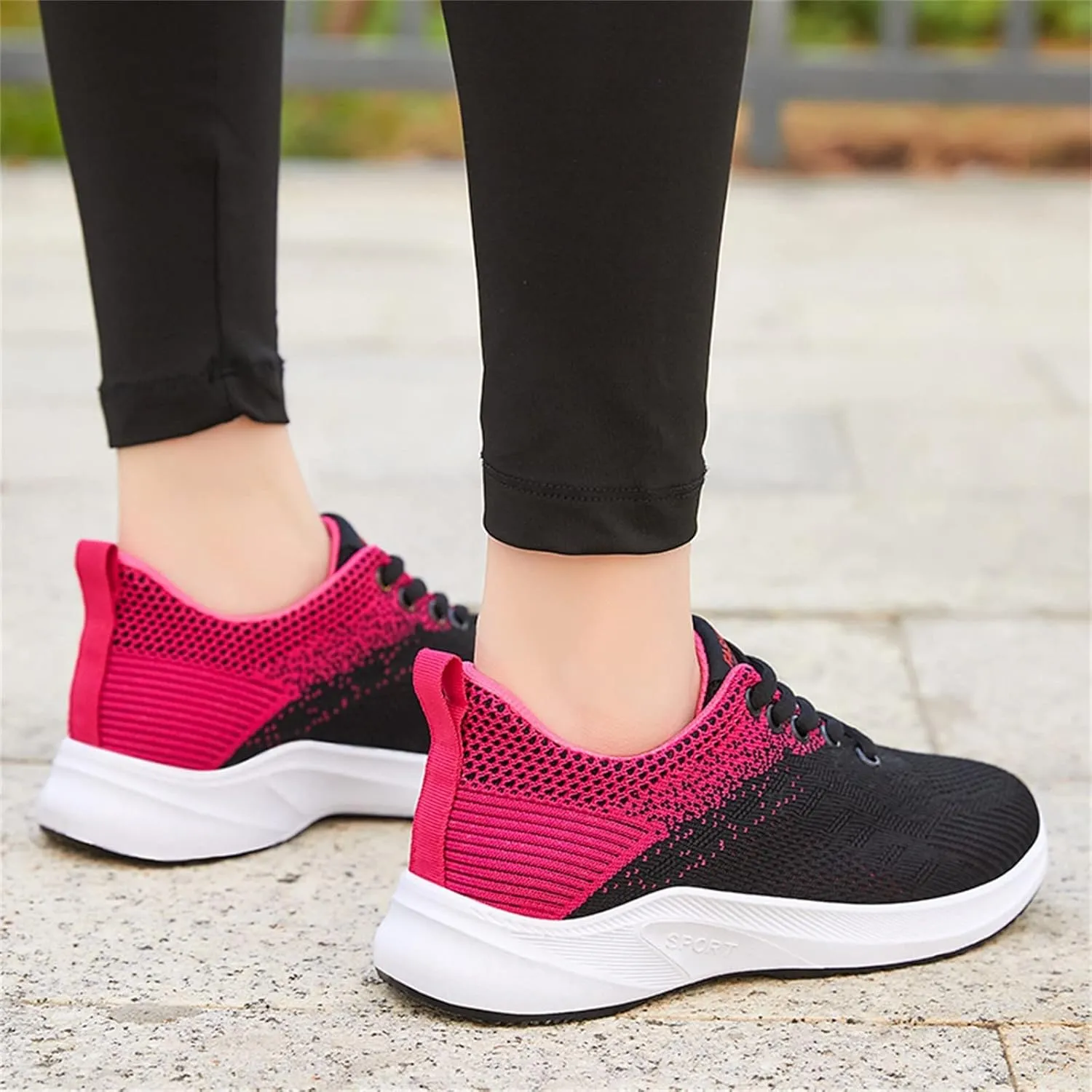 SBGMoSJ Black Platform Sneakers for Women Womens Running Shoes Size 9.5 White Shoes for Women Sneakers Trendy Black Womens Platform Sneakers Size 11 Wide Cycling Shoes for Women