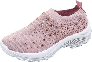 SBGMoSJ Women's Walking Sneakers Wide Width Slip On Shoes Women Dressy Casual Low Heel Womens Casual Shoes Slip Ons Womens Shoes Size 6.5 Sneakers Zapatos CModos para Hombre