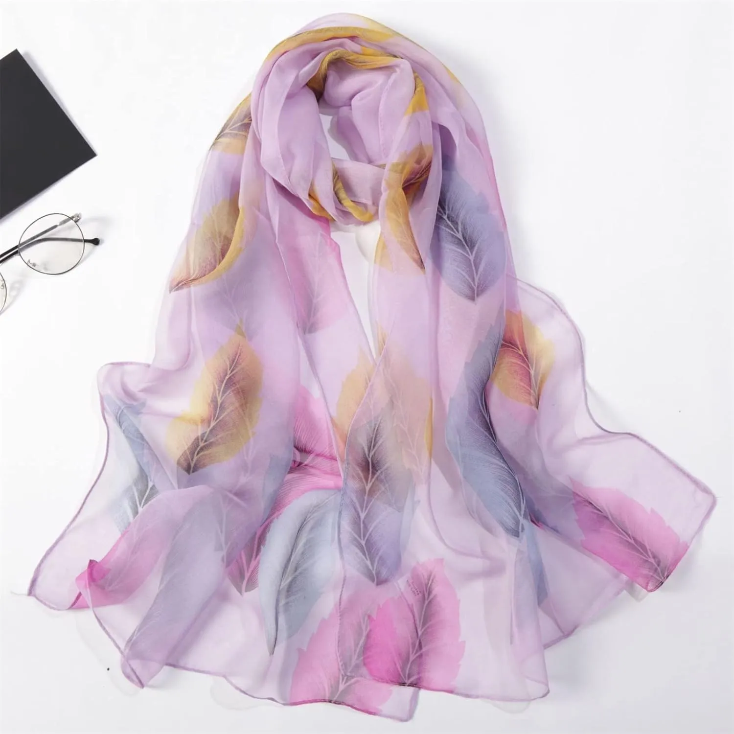 Scarfs for Women Lightweight Scarves Elegant Floral Pattern Sheer Scarfs Shawls Wraps Sunscreen Beach Turban