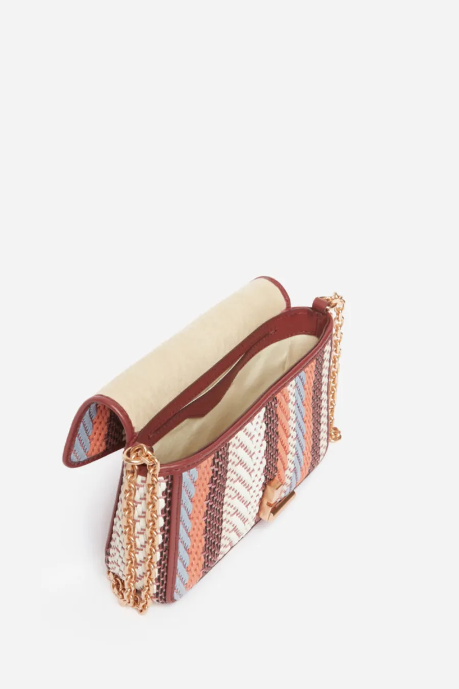 Small Braided Leather Moon Bag Multicoloured