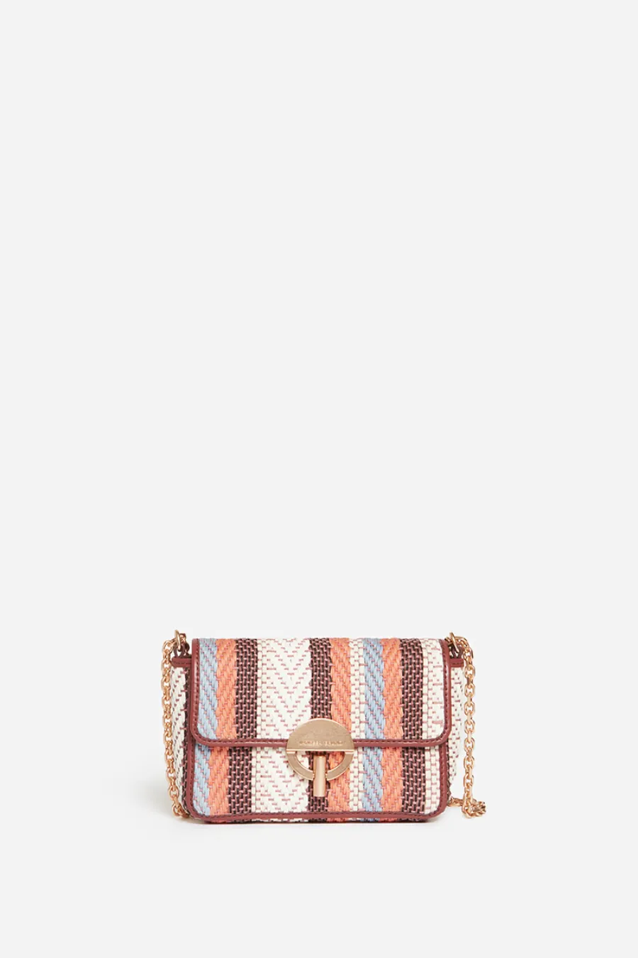 Small Braided Leather Moon Bag Multicoloured